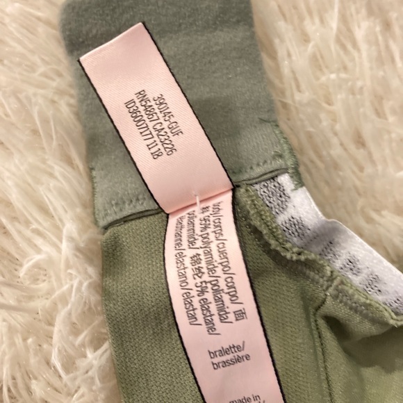 Set of 2 No Wire Bralettes Army Green and Lace Pink - Picture 4 of 9